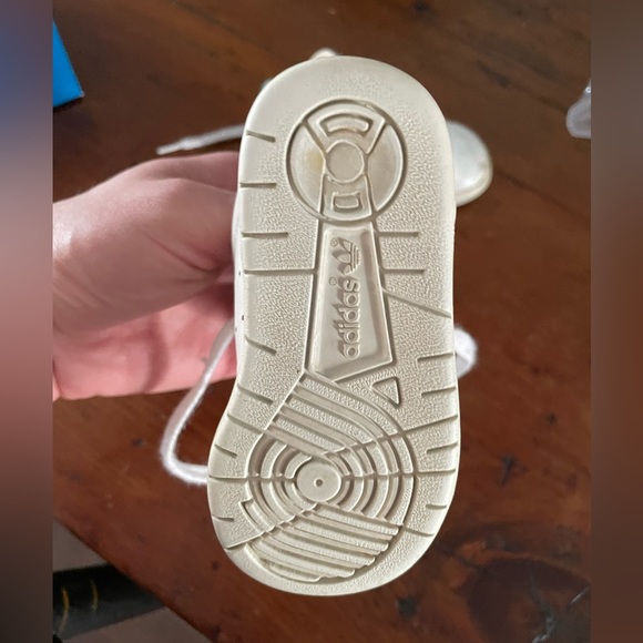 SUPER CUTE VINTAGE BABY/TODDLER ADIDAS STAN SMITH SHOES WHITE & GREEN SIZE 5 BOX - Picture 9 of 16